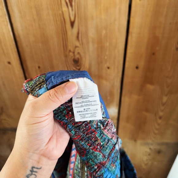 Sz S J. Crew 100% Cotton Boho Multicolor Cropped Paisley Print Pants EUC - Picture 4 of 6